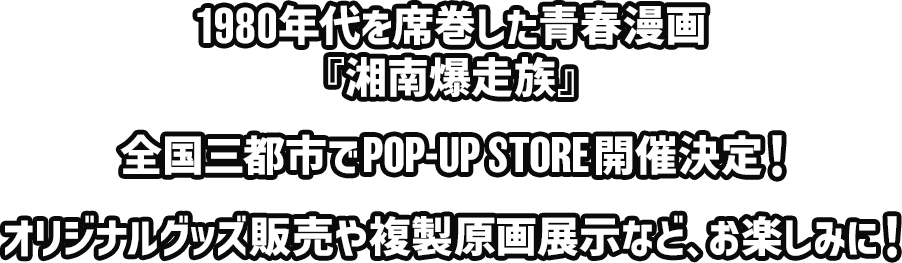 1980NȊtwÓ씚xSOssPOP-UP STOREJÌIIWiObY̔╡WȂǁAy݂ɁI