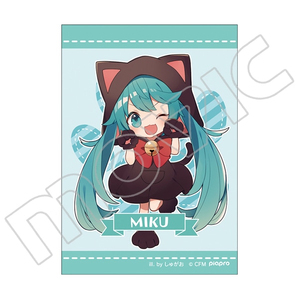 初音ミクシリーズ ぬいぐるみストラップ イラストカード付き しゅがお ミクねこ キャラグッズ ムービック