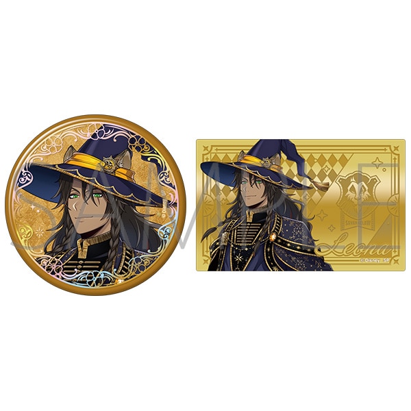 ディズニー ツイステッドワンダーランド　オーロラ箔押し缶バッジ＆メタルカードセット　ブルームバースデーver.／レオナ・キングスカラー【受注生産商品】