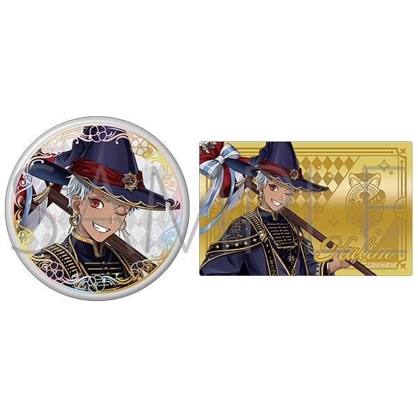 ディズニー ツイステッドワンダーランド　オーロラ箔押し缶バッジ＆メタルカードセット　ブルームバースデーver.／カリム・アルアジーム【受注生産商品】