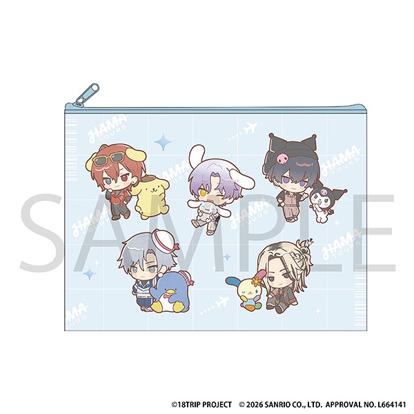 18TRIP フラットポーチ/朝班 サンリオキャラクターズ
