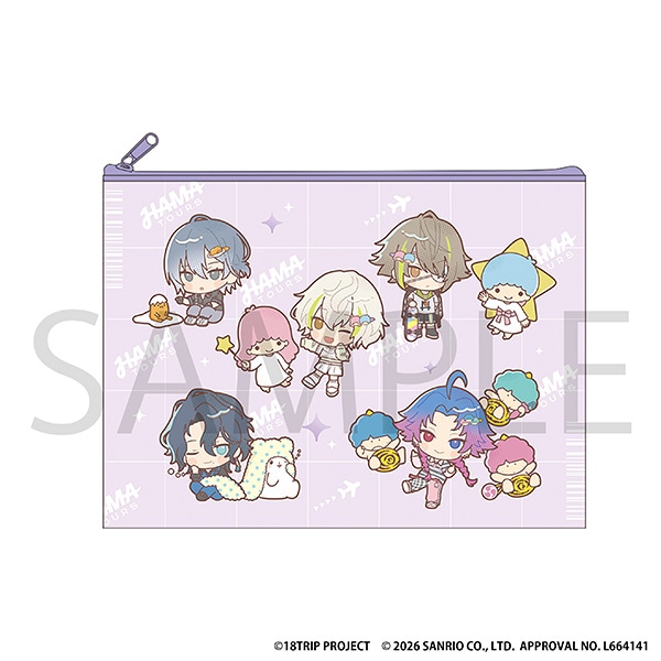 18TRIP フラットポーチ/夜班 サンリオキャラクターズ