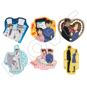 ✼名探偵コナングッズ・二点‼️ (リボンマフラーチャーム・ステッカーB) ☆ 新品 未開封 名探偵コナン リボンマフラーチャーム イラスト