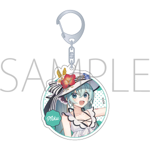 ミクのキーホルダー 初音ミク ステッカーキーホルダーアクリルブロックねぎ缶バッチ4
