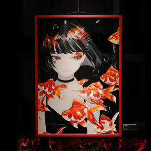 千客万雷 LAM展くじ A賞 ビッグタオル　キービジュアル LAM個展-千客万雷- 展示品 通信販売