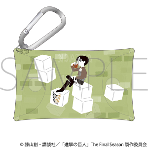 進撃の巨人 カラビナ付きクリアポーチ/ゆるパレット リヴァイ