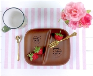 うさまる ウッド調ランチプレート ダーク