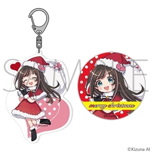 【クリスマス2019】 キズナアイ アクリルキーホルダー&缶バッジセット